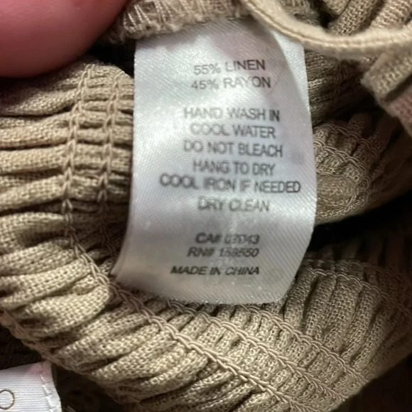 House Of Harlow Linen Blend Oatmeal Jumpsuit  Size XS - Picture 9 of 9